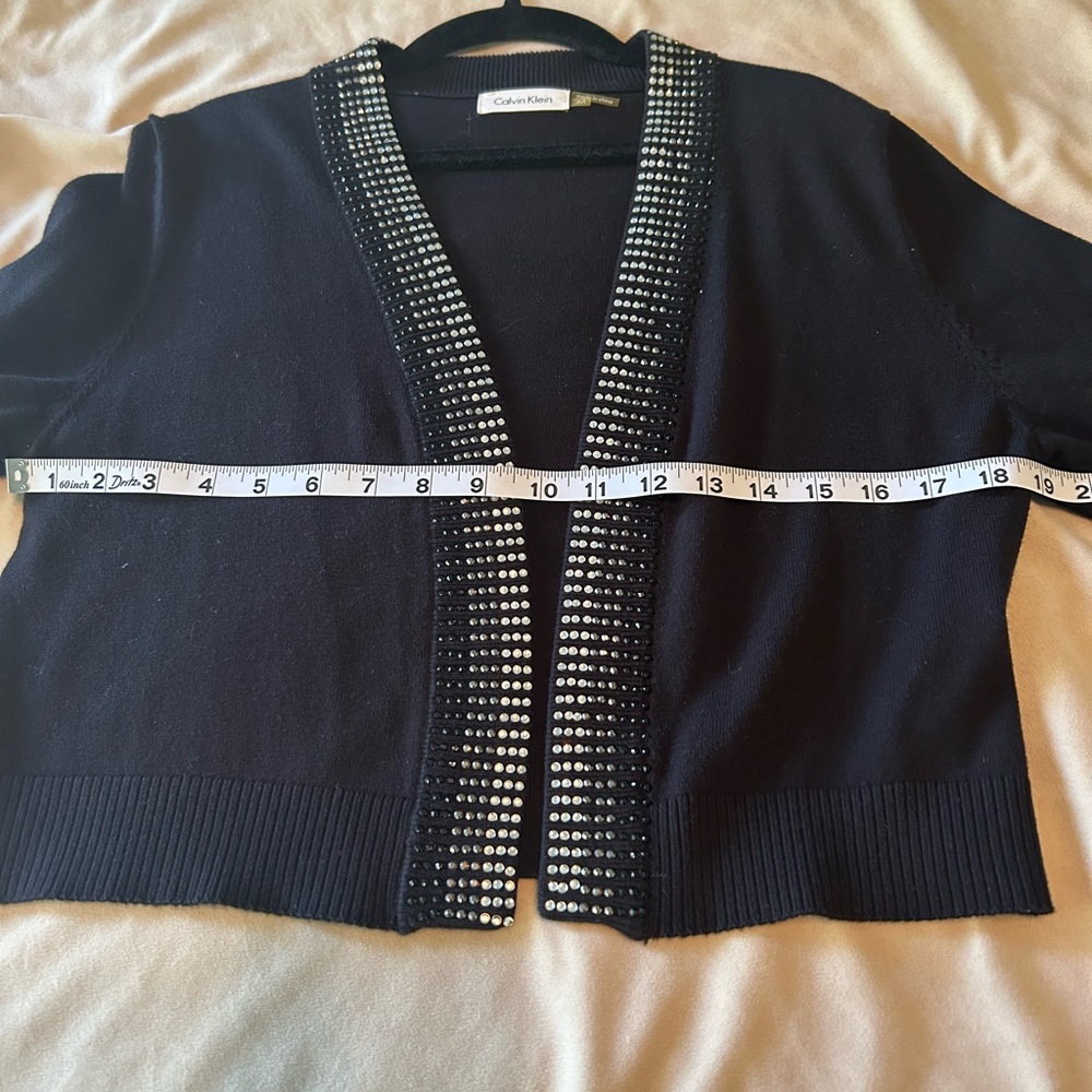 Calvin Klein Black Cardigan with Silver Details - Picture 4 of 6